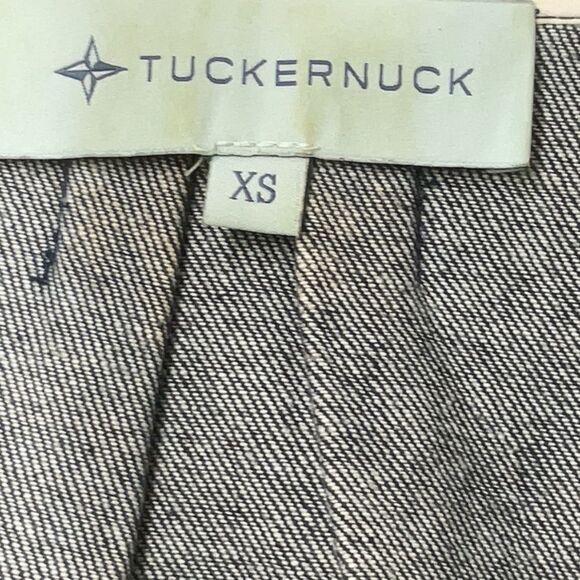 Tuckernuck Denim Tetley Puff Sleeve V-neck Top XS - Picture 6 of 6